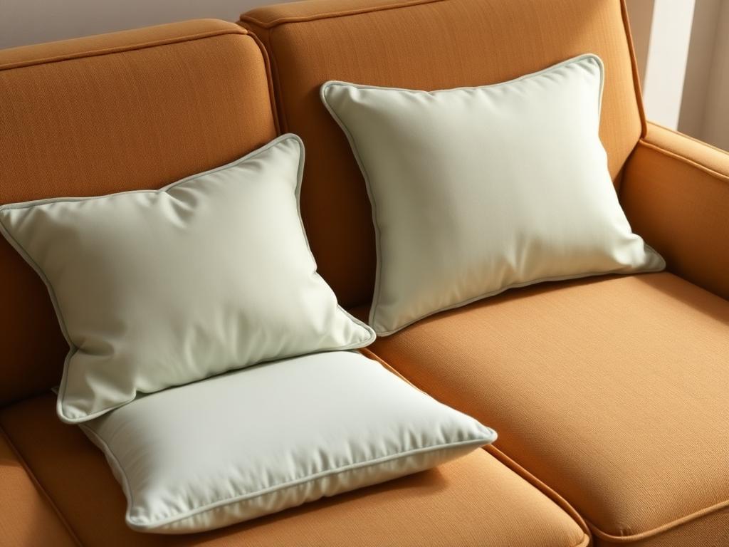 Plump, firm sofa cushions after professional foam replacement